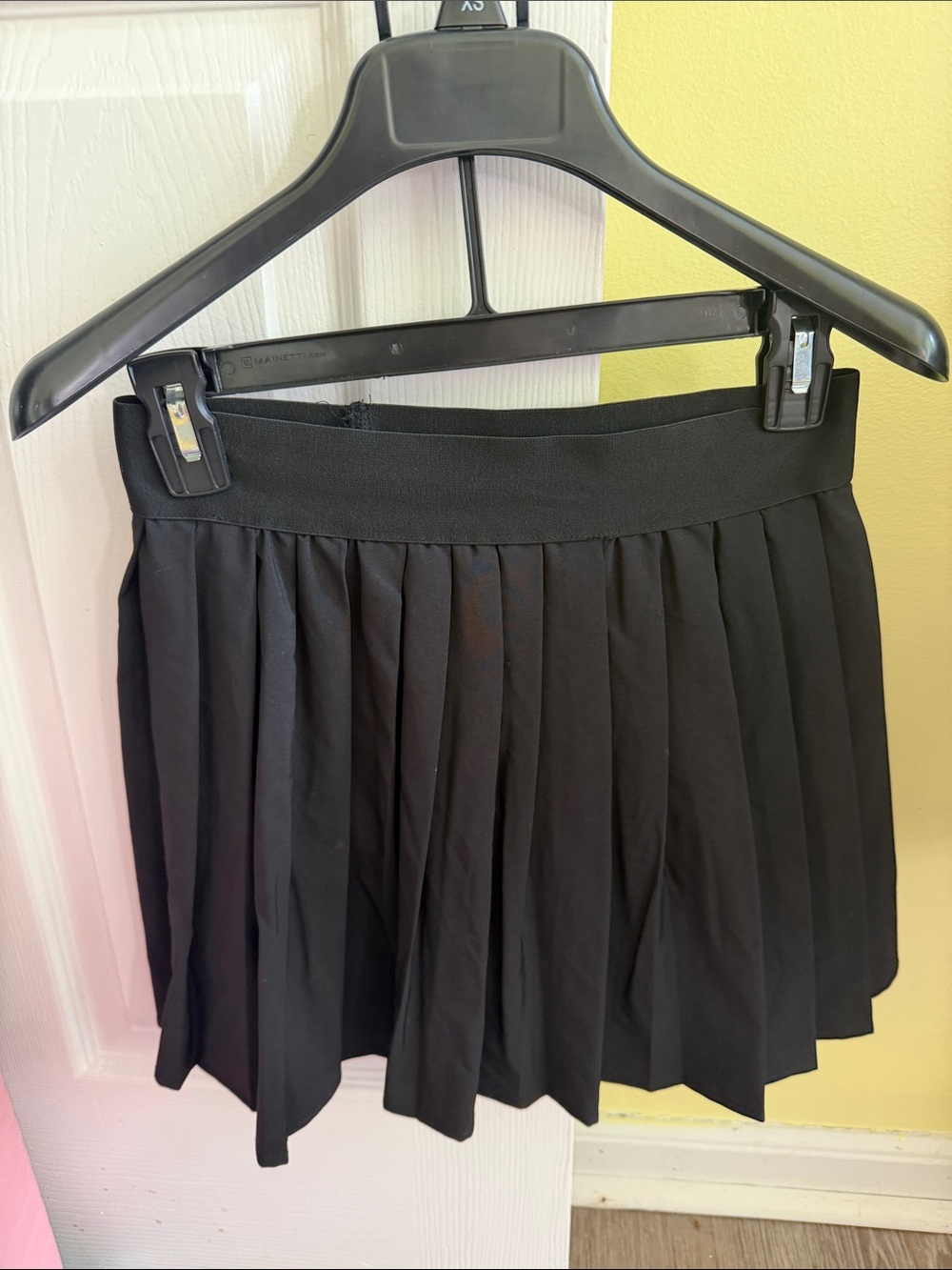 if it were me Black Pleated Mini Skirt